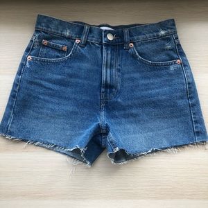 Zara Hi-Rise Straight Denim Shorts